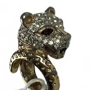 Panetta 925 Sterling Silver Cubic Zirconia Jeweled Jaguar Ring